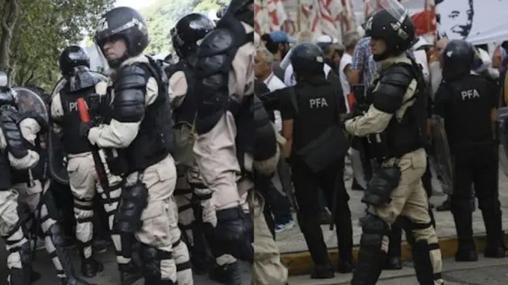 Agente de la Prefectura Naval que disparó contra el manifestante en la marcha de jubilados el 12 de marzo. 