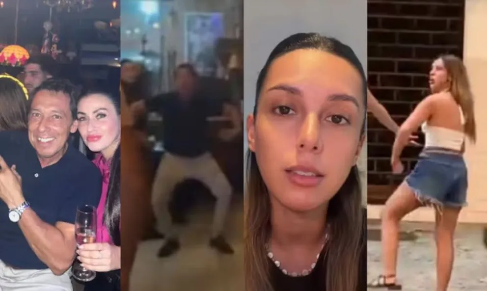 El padre de Agostina Páez repitió en un bar los gestos racistas que realizó su hija en Río de Janeiro. (Redes Sociales)
