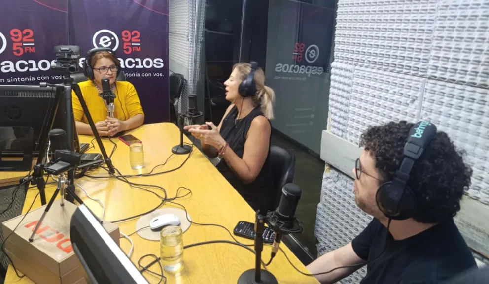 Aruj y Lezcano visitaron los estudios de FM Espacios.